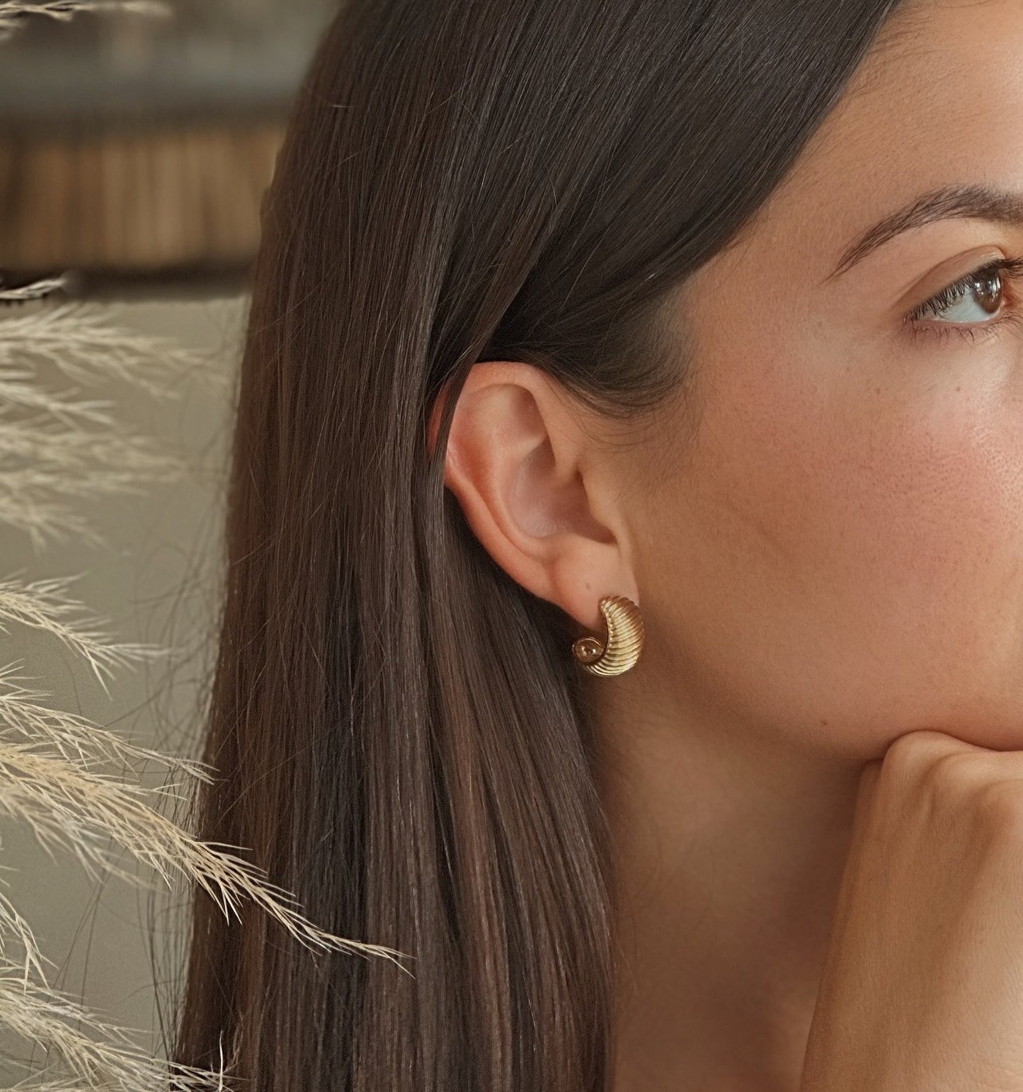 Carol Earrings - Half Hooped Studs