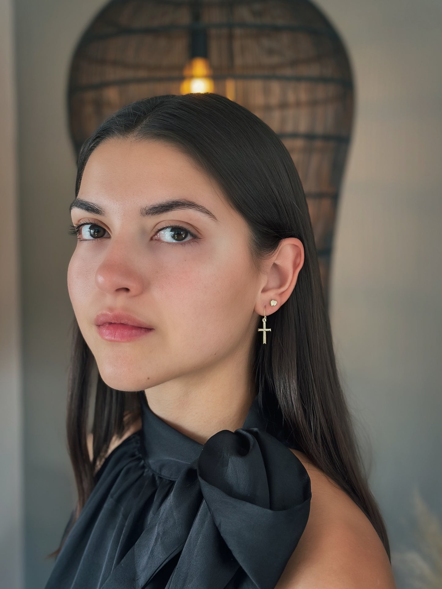 Maria - 9ct Cross Earring