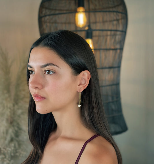 Eva - Heart Pull-Through Earrings