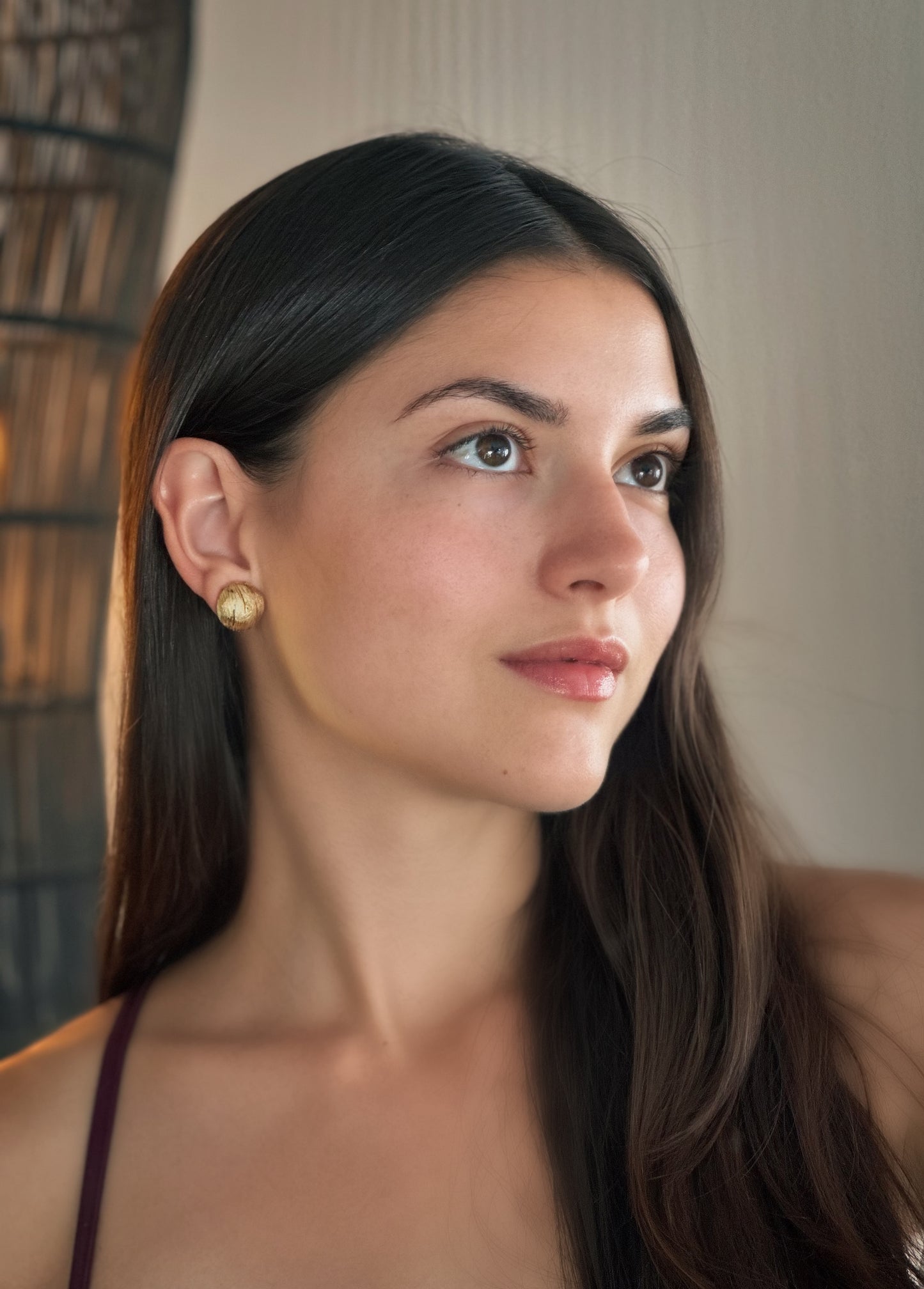 Glynn - Textured Dome Stud Earrings