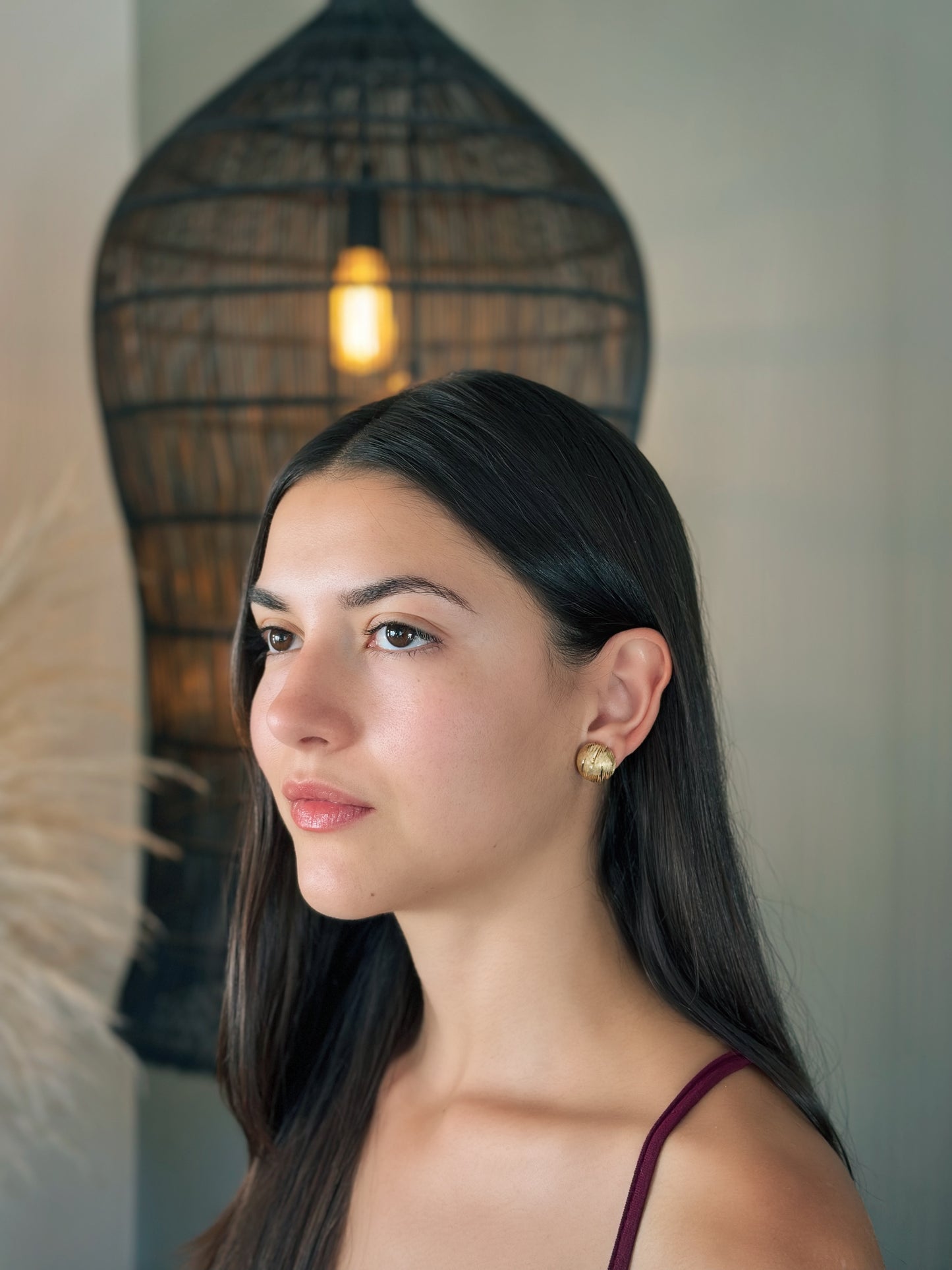 Glynn - Textured Dome Stud Earrings