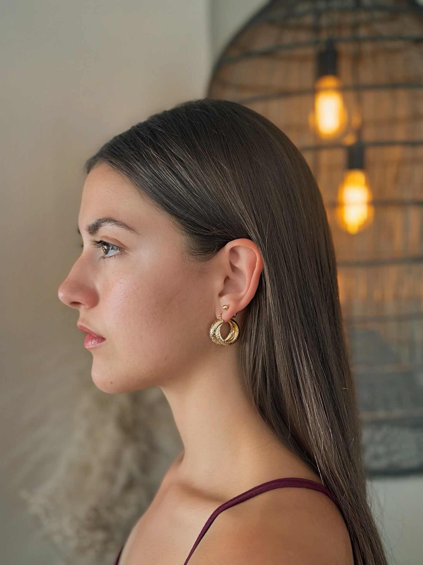 Megan - Fancy Hinged Hoops