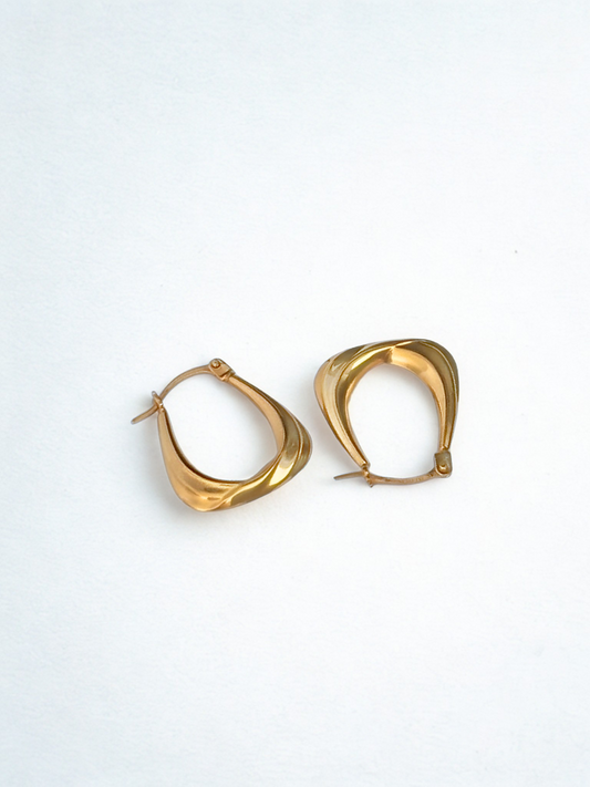 Angeline - Sculpted 9ct Gold Creole Hoops