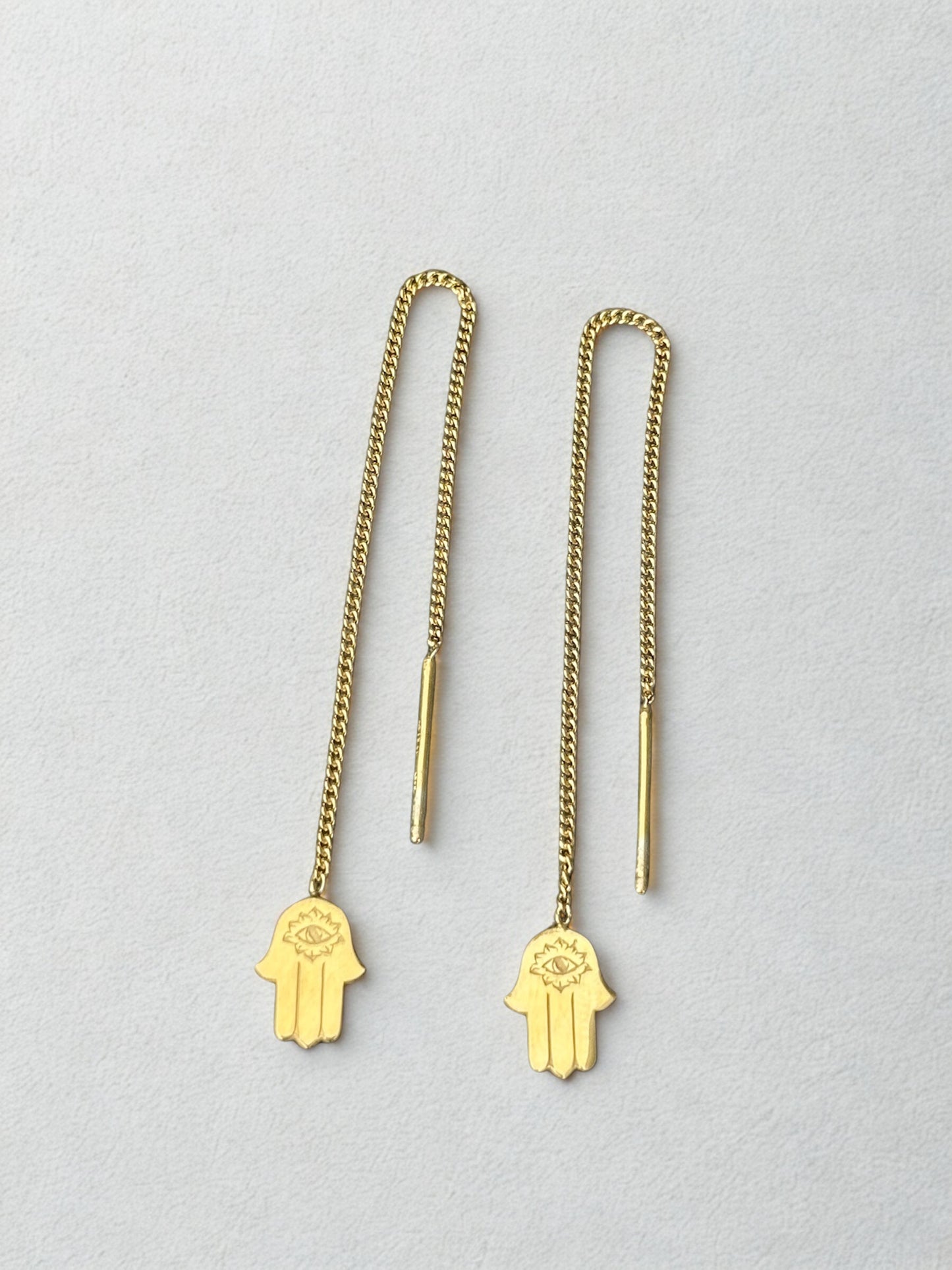Ava - Hamsa Pull-Through Earrings
