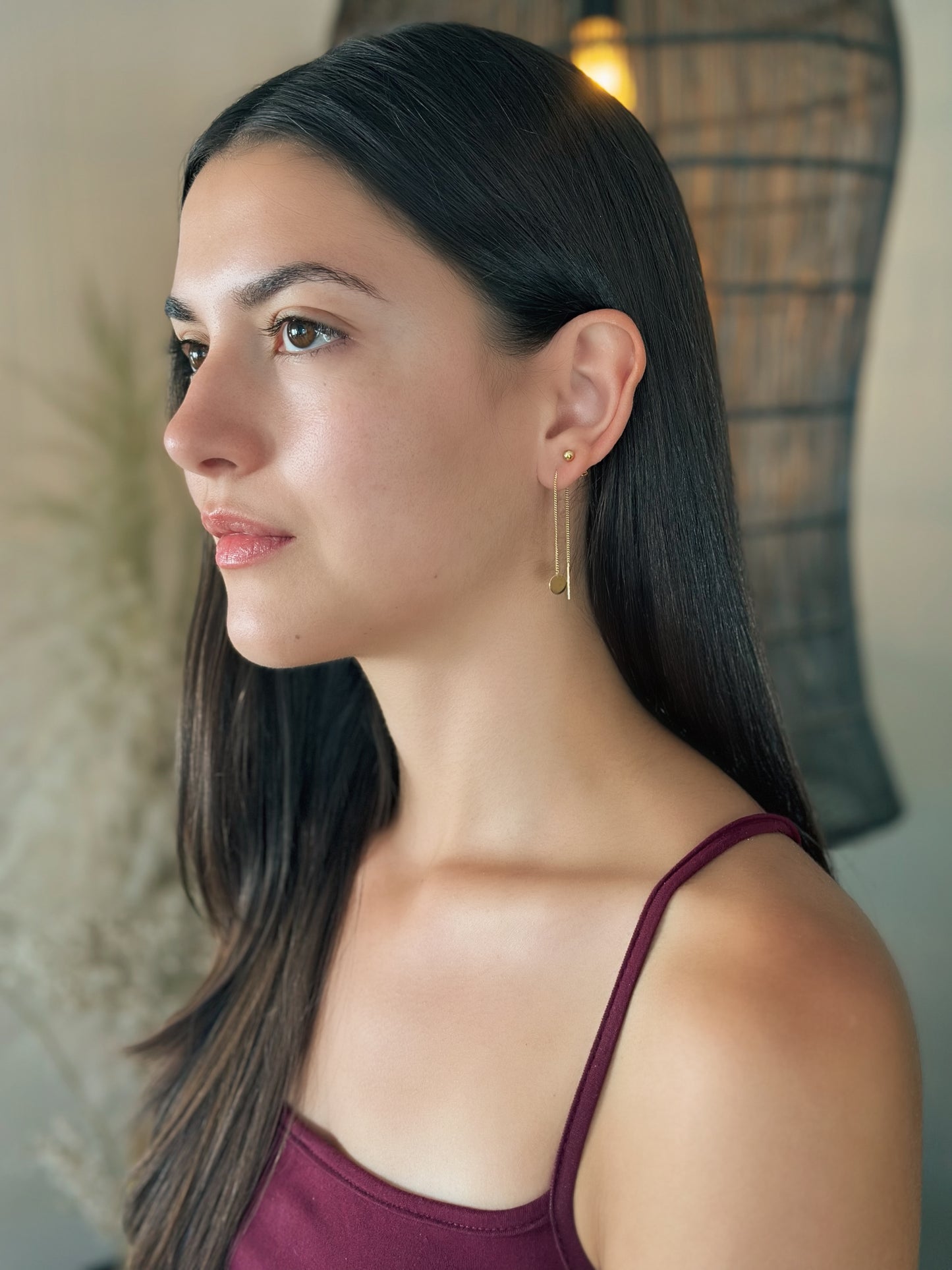 Monroe - Disc Pull-Through Earrings