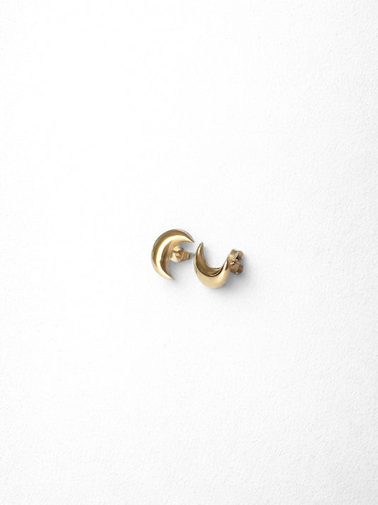 Luna - 9ct Moon Studs