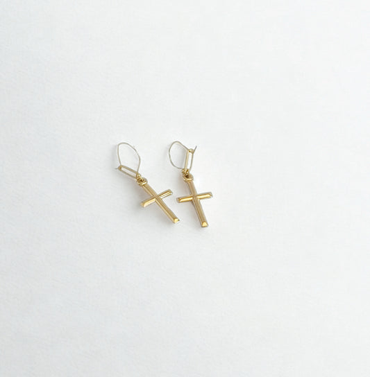 Maria - 9ct Cross Earring